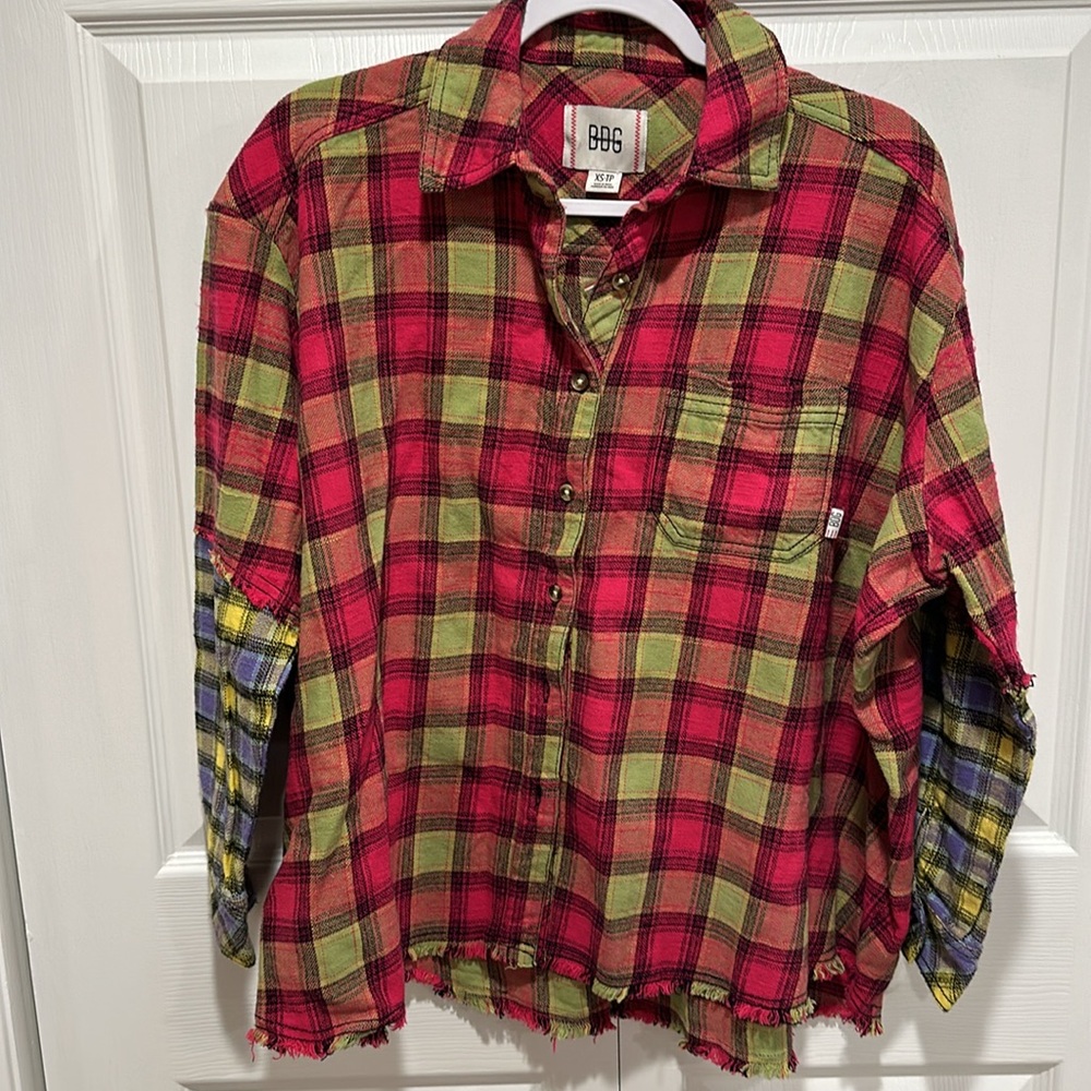 Urban Outfitters Red and Yellow Plaid Button Down Shirt - Picture 5 of 6
